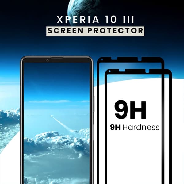 2 Pack Sony Xperia 10 III - Härdat glas 9H - Super Kvalitet 3D Skärmskydd