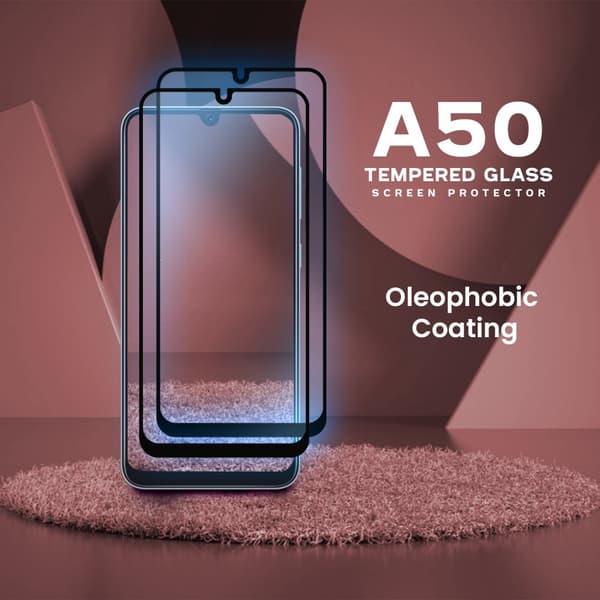 2 Pack Samsung Galaxy A50- Härdat Glas 9H - Super kvalitet 3D Skärmskydd