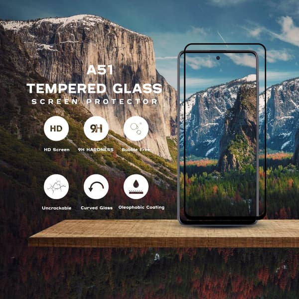 Samsung Galaxy A51 - Härdat glas 9H-Super kvalitet 3D Skärmskydd
