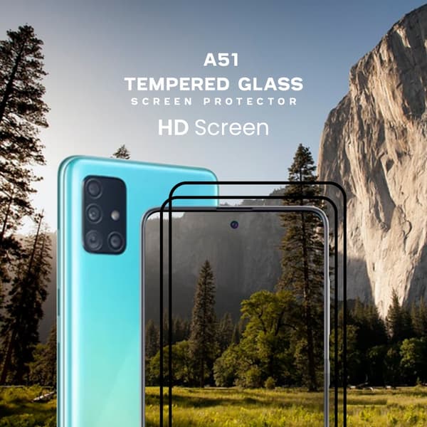 2-Pack Samsung Galaxy A51 - Härdat Glas 9H - Super Kvalitet 3D Skärmskydd