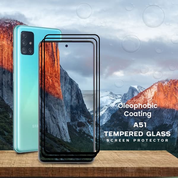 2-Pack Samsung Galaxy A51 - Härdat Glas 9H - Super Kvalitet 3D Skärmskydd