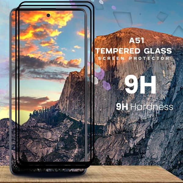 2-Pack Samsung Galaxy A51 - Härdat Glas 9H - Super Kvalitet 3D Skärmskydd