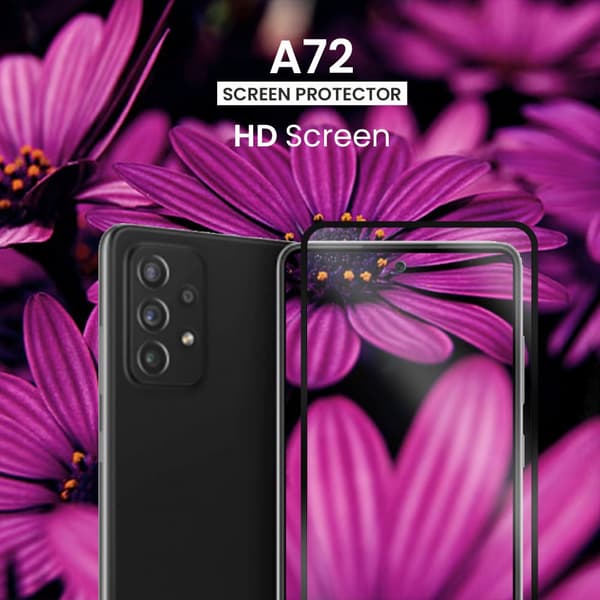 Samsung Galaxy A72 - Härdat glas 9H-Super kvalitet 3D Skärmskydd