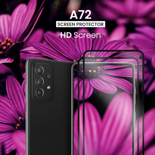 2-Pack Samsung Galaxy A72 - Härdat Glas 9H - Super kvalitet 3D Skärmskydd