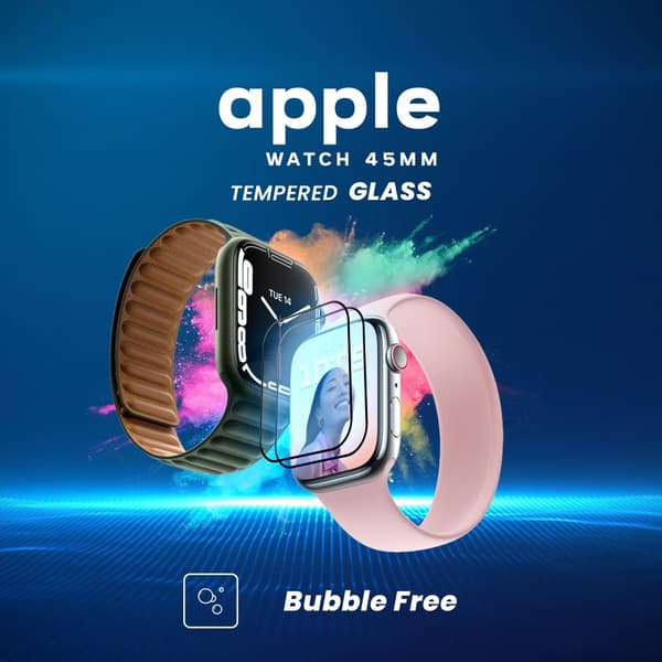 2-Pack Apple Watch 45mm - Härdat glas 9H - Super kvalitet 3D Skärmskydd