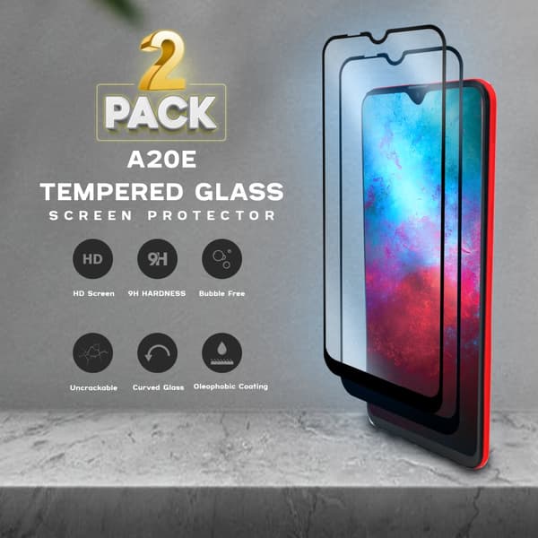 2-Pack Samsung Galaxy A20e - Härdat Glas 9H - Super Kvalitet 3D Skärmskydd