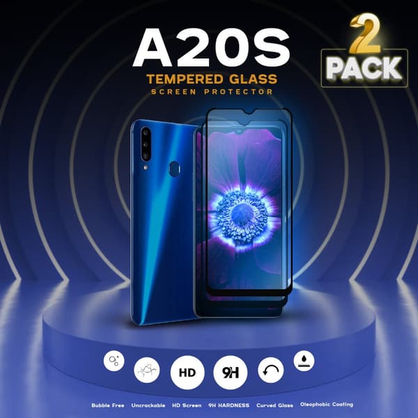 2-Pack Samsung Galaxy A20s - Härdat Glas 9H - Super Kvalitet 3D Skärmskydd