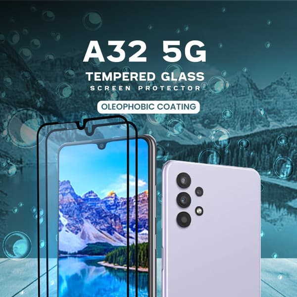 2-Pack Samsung Galaxy A32 5G - Härdat Glas 9H - Super Kvalitet 3D Skärmskydd