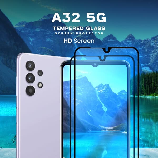 2-Pack Samsung Galaxy A32 5G - Härdat Glas 9H - Super Kvalitet 3D Skärmskydd