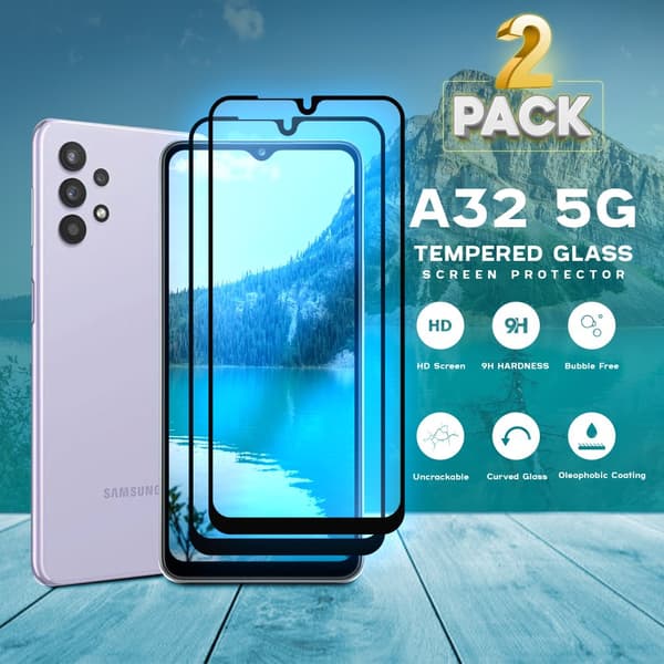 2-Pack Samsung Galaxy A32 5G - Härdat Glas 9H - Super Kvalitet 3D Skärmskydd