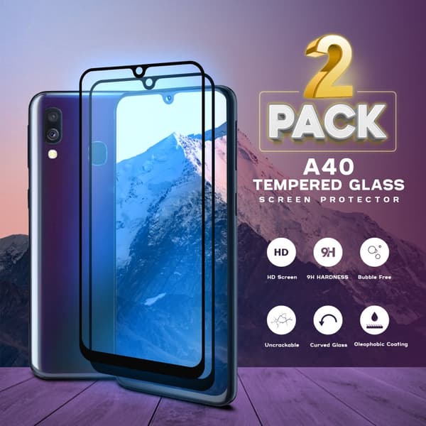 2-Pack Samsung Galaxy A40 - Härdat Glas 9H - Super kvalitet 3D Skärmskydd