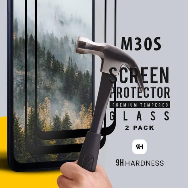 2-Pack Samsung Galaxy M30s - Härdat Glas 9H - Super kvalitet 3D Skärmskydd