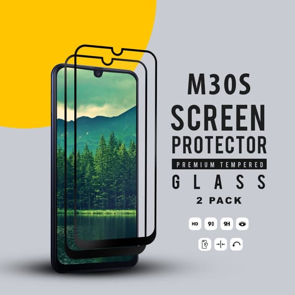 2-Pack Samsung Galaxy M30s - Härdat Glas 9H - Super kvalitet 3D Skärmskydd