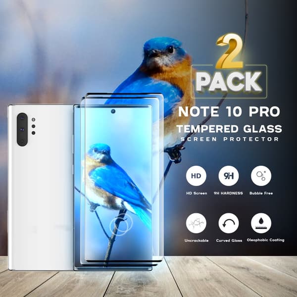 2-Pack Samsung Galaxy Note 10 Pro - Härdat glas 9H-Super kvalitet 3D Skärmskydd