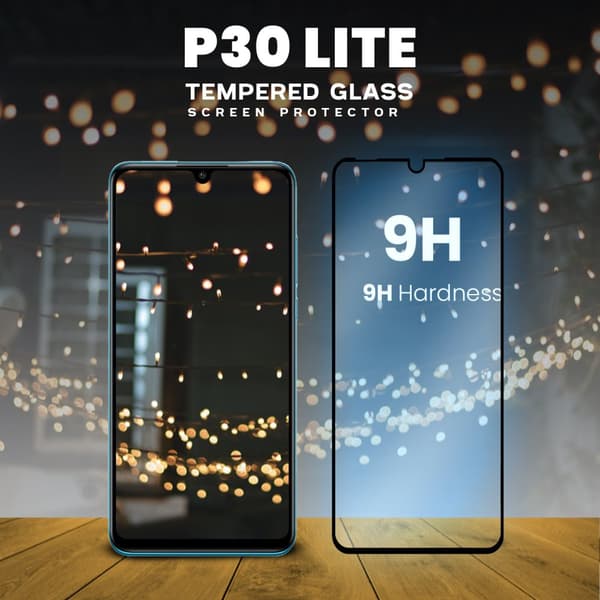 Huawei P30 Lite - Härdat glas 9H – 3D Super kvalitet skärmskydd