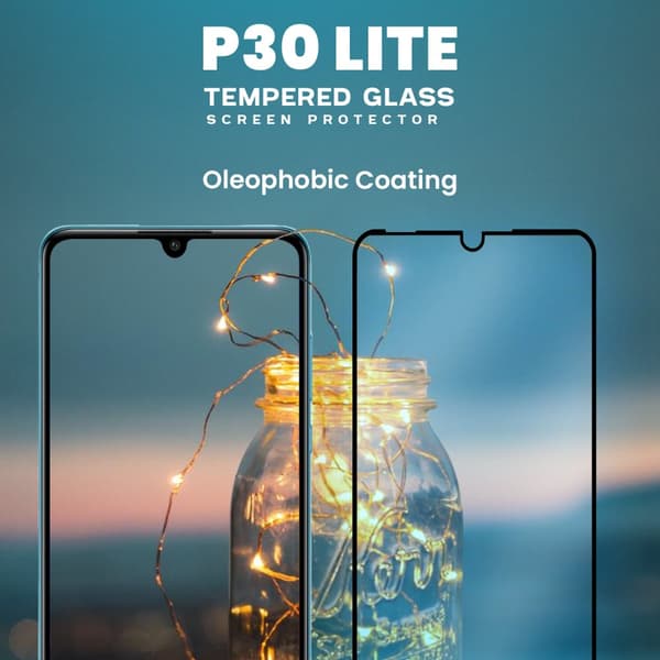 Huawei P30 Lite - Härdat glas 9H – 3D Super kvalitet skärmskydd