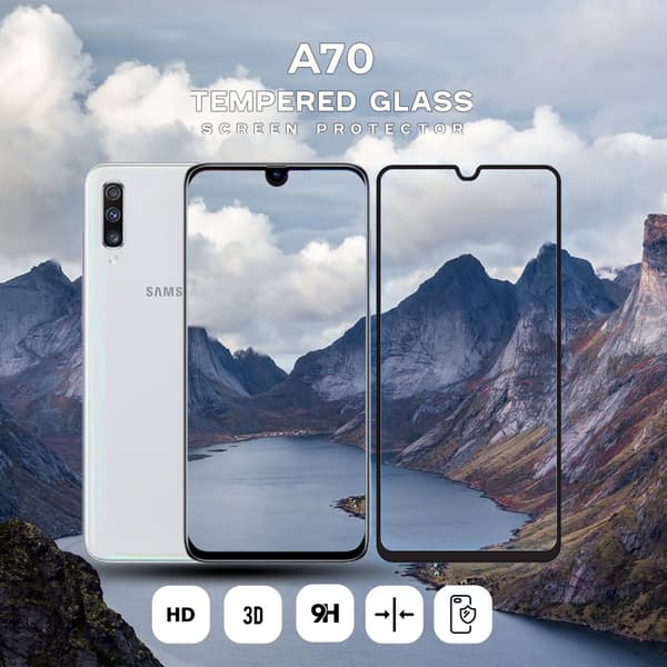 Samsung Galaxy A70 - Härdat Glas 9H - Super Kvalitet 3D Skärmskydd