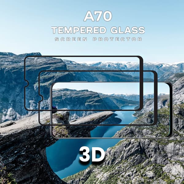 2 Pack Samsung Galaxy A70- Härdat Glas 9H - Super kvalitet 3D Skärmskydd