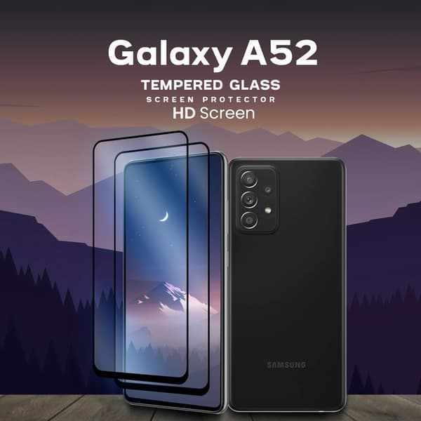 2 Pack Samsung Galaxy A52 - Härdat Glas 9H - Super kvalitet 3D Skärmskydd