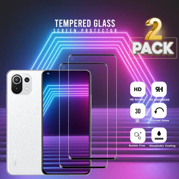 2-Pack Xiaomi 11- Härdat Glas 9H - Super Kvalitet 3D Skärmskydd