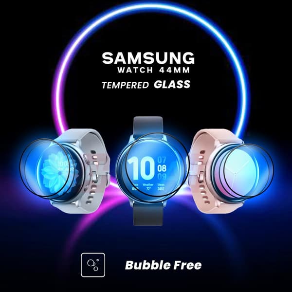 2 Pack Samsung Watch 44mm - Härdat glas 9H - Super kvalitet 3D Skärmskydd