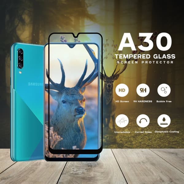 Samsung Galaxy A30 - Härdat Glas 9H - Super Kvalitet 3D Skärmskydd