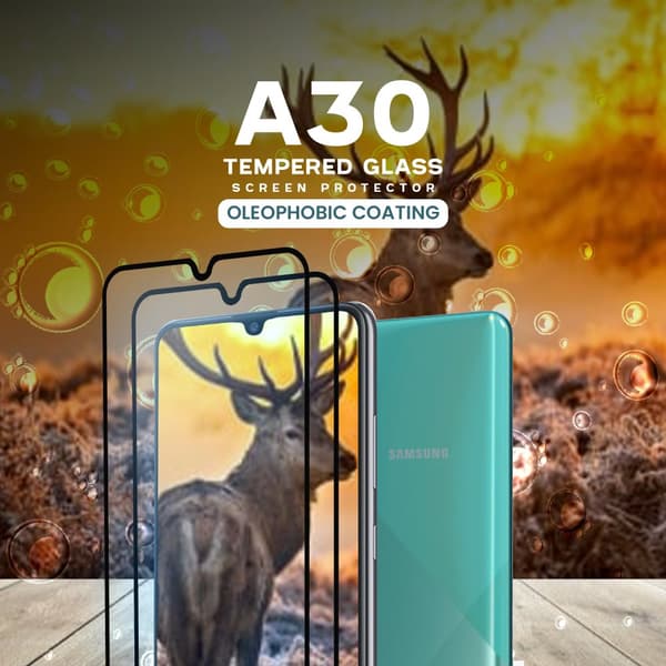 2 Pack Samsung Galaxy A30 - Härdat Glas 9H - Super kvalitet 3D Skärmskydd
