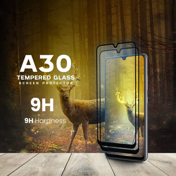 2 Pack Samsung Galaxy A30 - Härdat Glas 9H - Super kvalitet 3D Skärmskydd