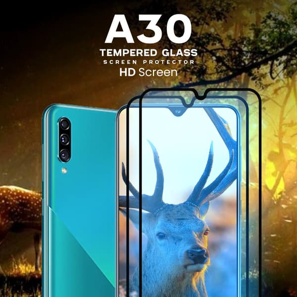 2 Pack Samsung Galaxy A30 - Härdat Glas 9H - Super kvalitet 3D Skärmskydd