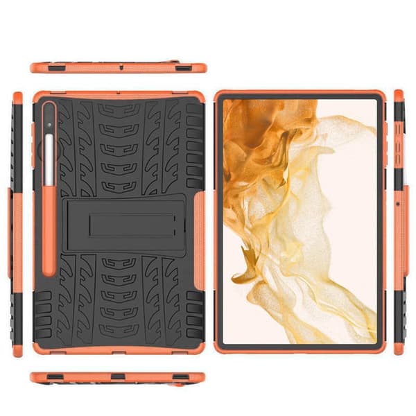Stødbestandigt cover med stativ Samsung Galaxy Tab S8 Plus 12.7 - Orange