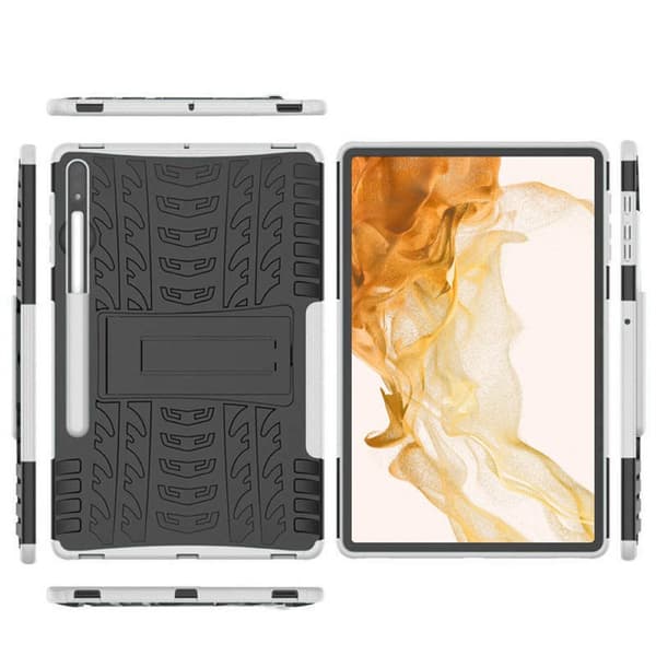Stødbestandigt cover med stativ Samsung Galaxy Tab S8 Plus 12.7 - Hvid