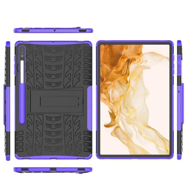 Iskunkestävä kuori jalustalla Samsung Galaxy Tab S8 11.0 - Violetti