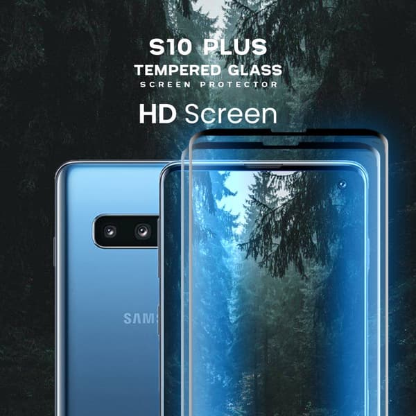 2-Pack Samsung Galaxy S10 Plus - Härdat glas 9H-Super kvalitet 3D Skärmskydd