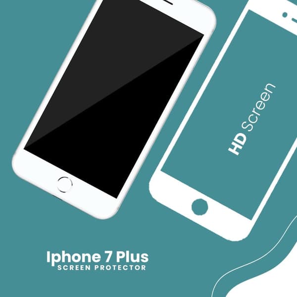 Iphone 7 PLUS Vit - 9H Härdat Glas - 3D Skärmskydd