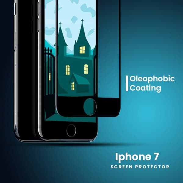 Iphone 7 SVART - 9H Härdat Glas - 3D Skärmskydd