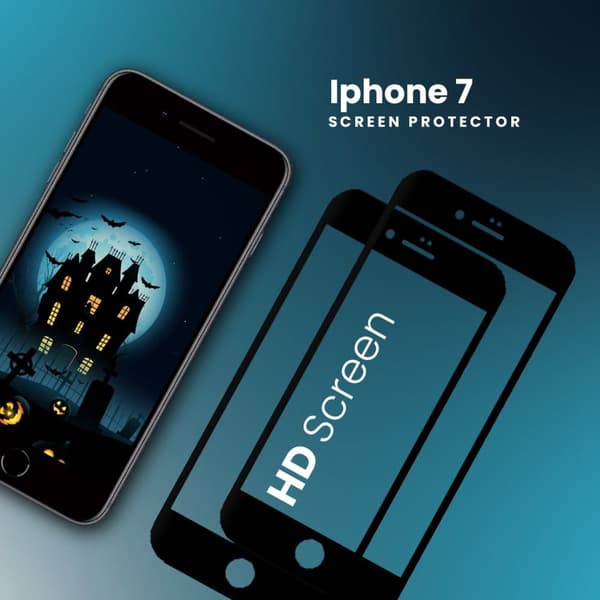 2-PACK Iphone 7 Svart - 9H Härdat Glas - 3D Skärmskydd