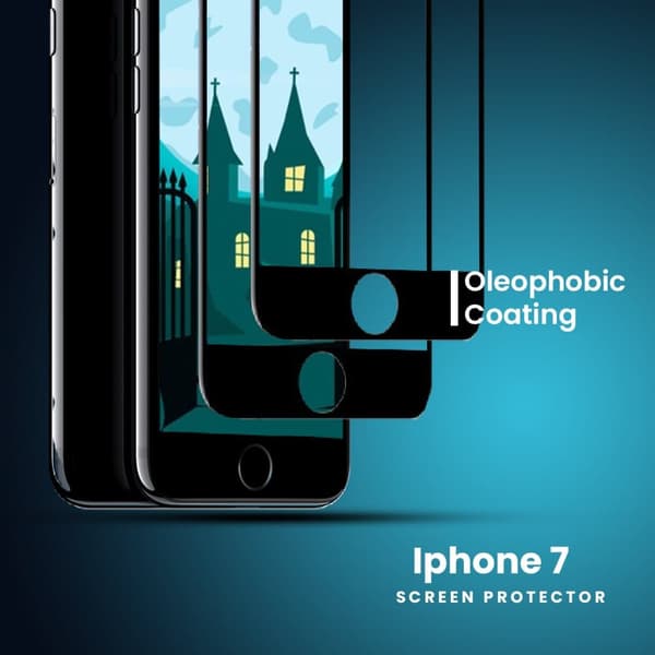 2-PACK Iphone 7 Svart - 9H Härdat Glas - 3D Skärmskydd