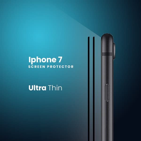 2-PACK Iphone 7 Svart - 9H Härdat Glas - 3D Skärmskydd