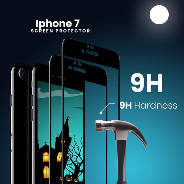 2-PACK Iphone 7 Svart - 9H Härdat Glas - 3D Skärmskydd