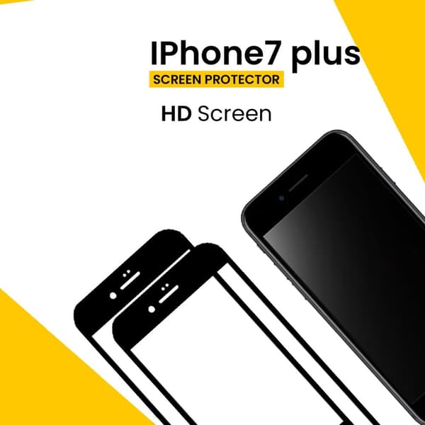 2-PACK Iphone 7 plus Svart - 9H Härdat Glas - 3D Skärmskydd