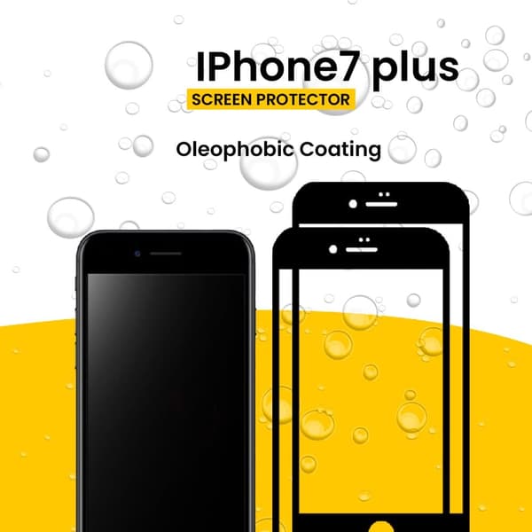 2-PACK Iphone 7 plus Svart - 9H Härdat Glas - 3D Skärmskydd