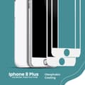 Miniatyrbild 4 av 5: 2-PACK Iphone 8 plus Vit - 9H Härdat Glas - 3D Skärmskydd