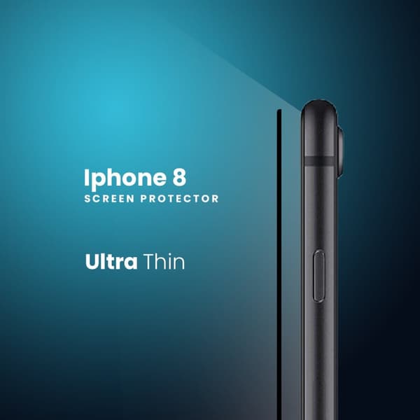 Iphone 8 SVART - 9H Härdat Glas - 3D Skärmskydd