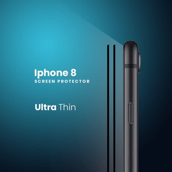 2-PACK Iphone 8 Svart - 9H Härdat Glas - 3D Skärmskydd