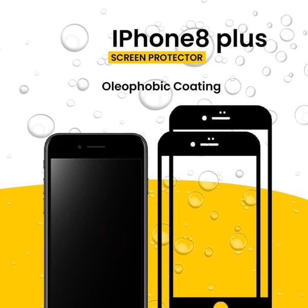 2-PACK Iphone 8 plus Svart - 9H Härdat Glas - 3D Skärmskydd