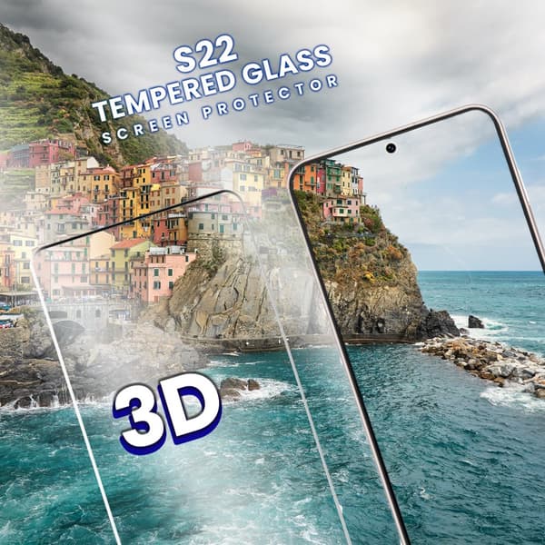 Samsung Galaxy S22 - Härdat Glas 9H - Super Kvalitet 3D Skärmskydd