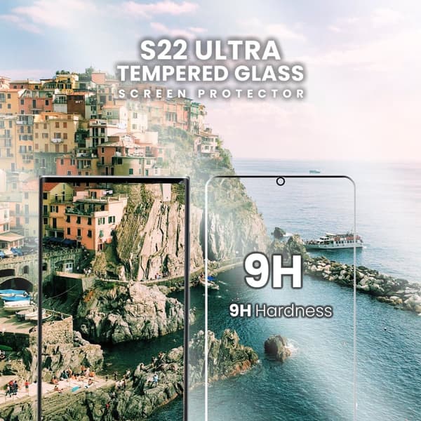 Samsung Galaxy S22 Ultra - Härdat Glas 9H - Super Kvalitet 3D Skärmskydd