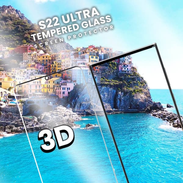 Samsung Galaxy S22 Ultra - Härdat Glas 9H - Super Kvalitet 3D Skärmskydd
