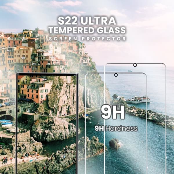 2-Pack Samsung Galaxy S22 Ultra - Härdat Glas 9H - Super Kvalitet 3D Skärmskydd
