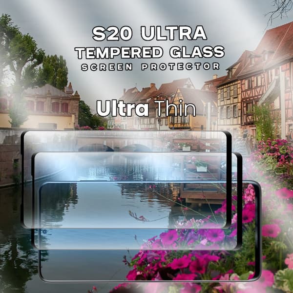 2-Pack Samsung Galaxy S20 ULTRA - Härdat glas 9H-Super kvalitet 3D Skärmskydd